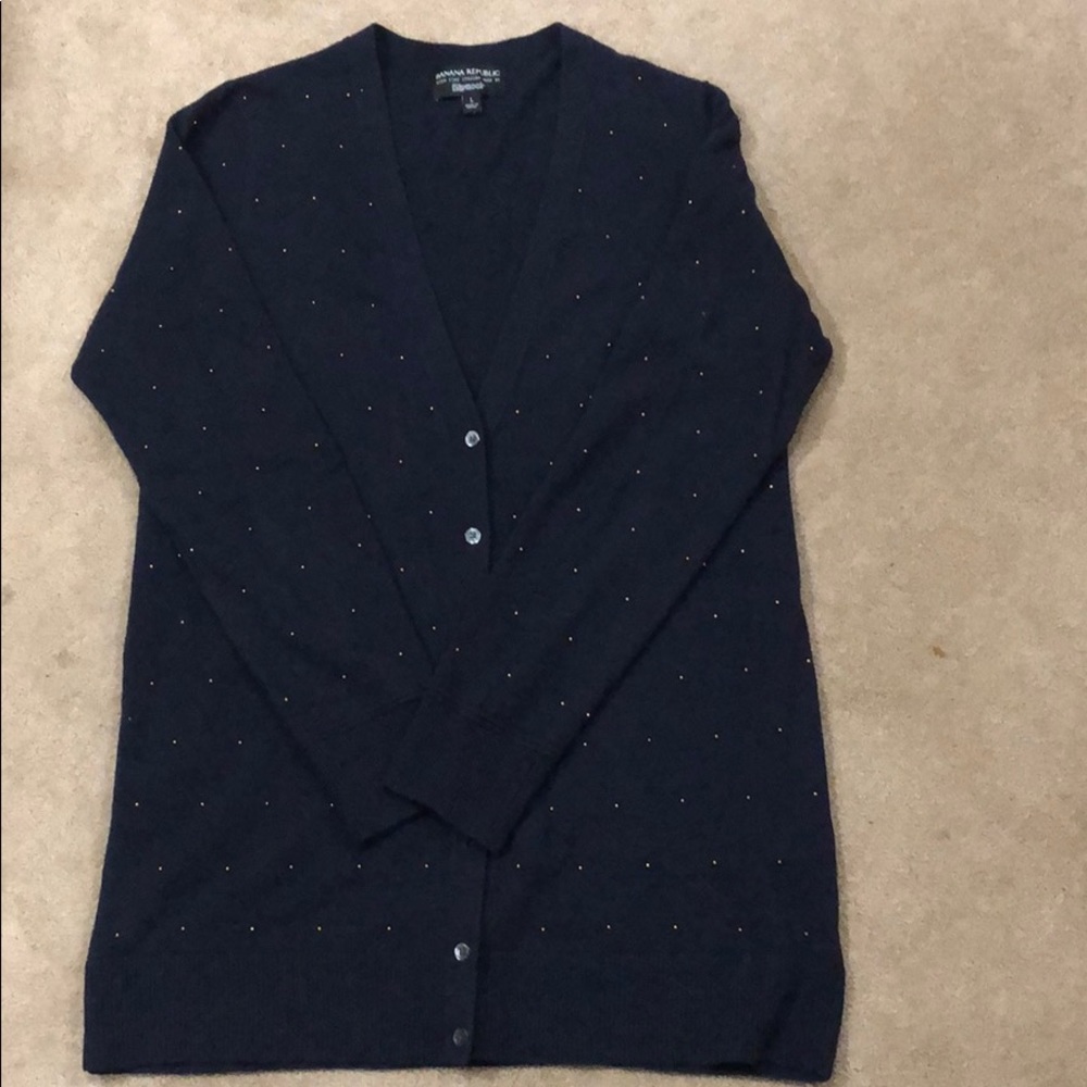 Banana Republic Embellished Navy Cardigan